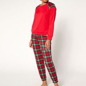 MUK LUKS French Terry Crew and Jogger Lounge Set